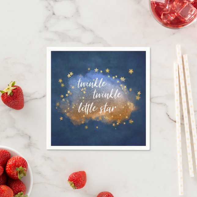 Twinkle Little Star | Navy Blue Copper Gold Dust Napkin (Insitu)