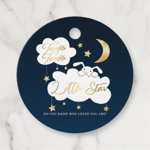 Twinkle Little Star Navy Bunny Favour Tags