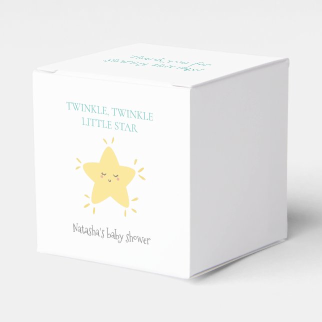 Twinkle Little Star Nursery Rhyme Baby Shower Favour Box (Front Side)