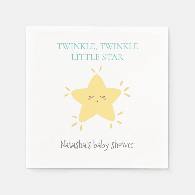 Twinkle Little Star Nursery Rhyme Baby Shower Napkin (Front)