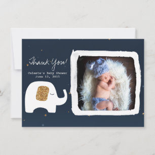 Twinkle Little Star Photo Baby Shower Thank You Card
