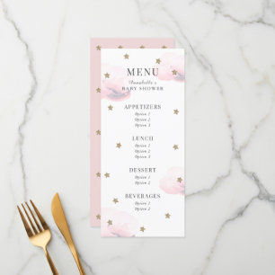 Twinkle Little Star Pink Baby Shower Menu