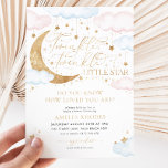 Twinkle Little Star Pink Blue Baby Shower Invitation<br><div class="desc">Twinkle,  Twinkle Little Star. Do you know how loved you are? - A cute pink,  blue and faux gold gender reveal invitation with stars,  moon and cloud design. Pink and blue design great for twins or for mums-to-be who do not know the gender.</div>