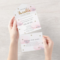 Twinkle Little Star Pink Book Baby Shower