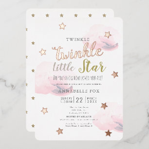 Twinkle Little Star Pink Clouds Baby Shower