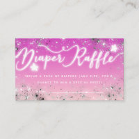 Twinkle Little Star Pink Diaper Raffle Ticket