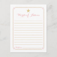 Twinkle Little Star Pink Gold Baby Shower Advice