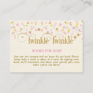 Twinkle Little Star Pink Gold Book Request Card