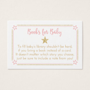 Twinkle Little Star Pink Gold Book Request Cards