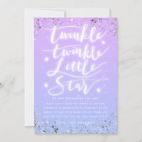 Twinkle Little Star Purple Blue Unisex Baby Shower