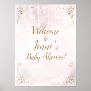 Twinkle little Star Rose Gold Baby Shower Poster
