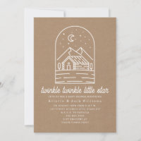 Twinkle Little Star Rustic Cardstock Baby Shower