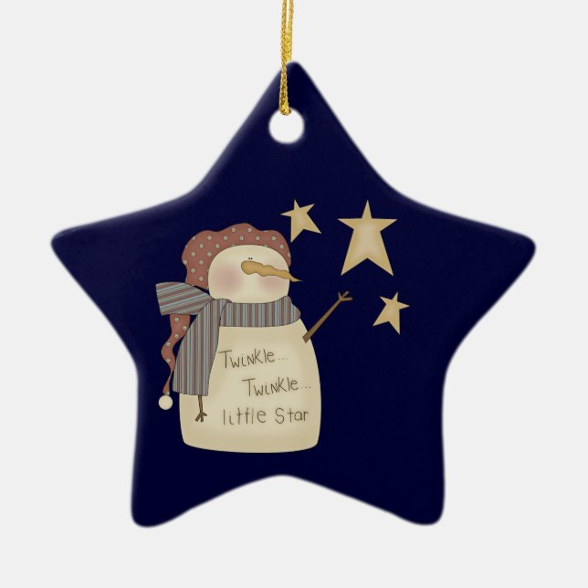 Twinkle Little Star Snowman Christmas Ornament (Front)