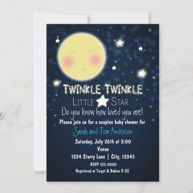 TWINKLE Little Star Sparkle Baby Shower Invitation (Front)