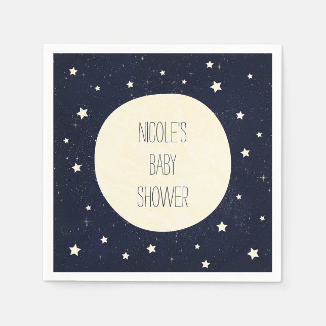 Twinkle Little Star Starry Sky Baby Shower Napkin (Front)