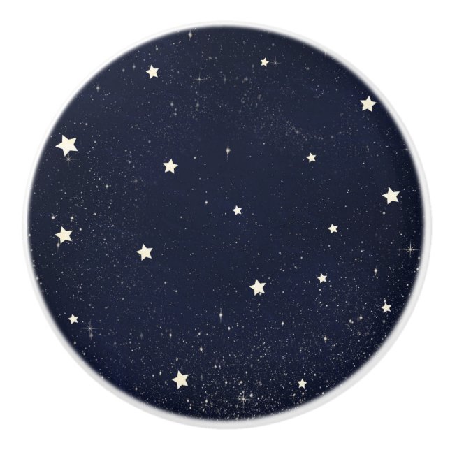 Twinkle Little Star Starry Sky Celestial Night Ceramic Knob (Front)