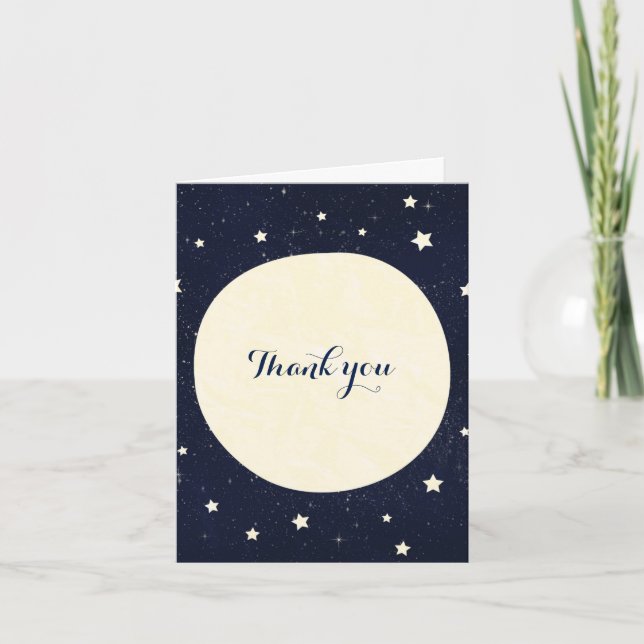 Twinkle Little Star Starry Sky & Moon Thank You Card (Front)