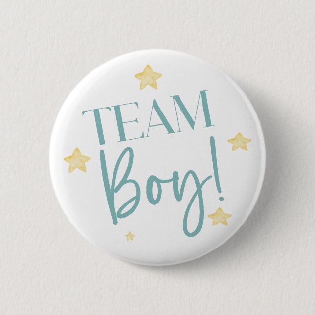 Twinkle Little Star Team Boy Blue Gender Reveal 6 Cm Round Badge (Front)