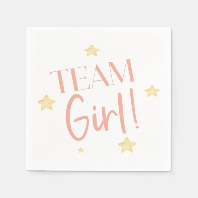 Twinkle Little Star Team Boy Blue Gender Reveal Napkin (Front)
