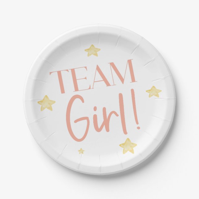 Twinkle Little Star Team Boy Blue Gender Reveal Paper Plate (Front)