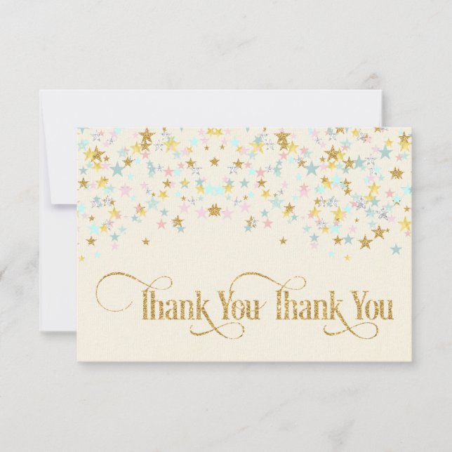 Twinkle Little Star Thank You Creme Card (Front)