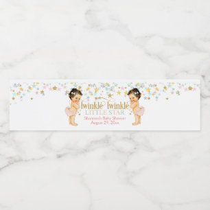 Twinkle Little Star Twin Girls Water Bottle Label