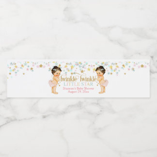 Twinkle Little Star Twin Girls Water Bottle Label