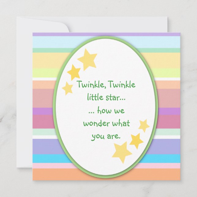 Twinkle Little Star Unisex Baby Shower Invitations (Front)