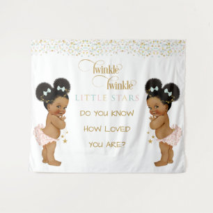 Twinkle Little Star Vintage Twin Girls Ethnic Tapestry