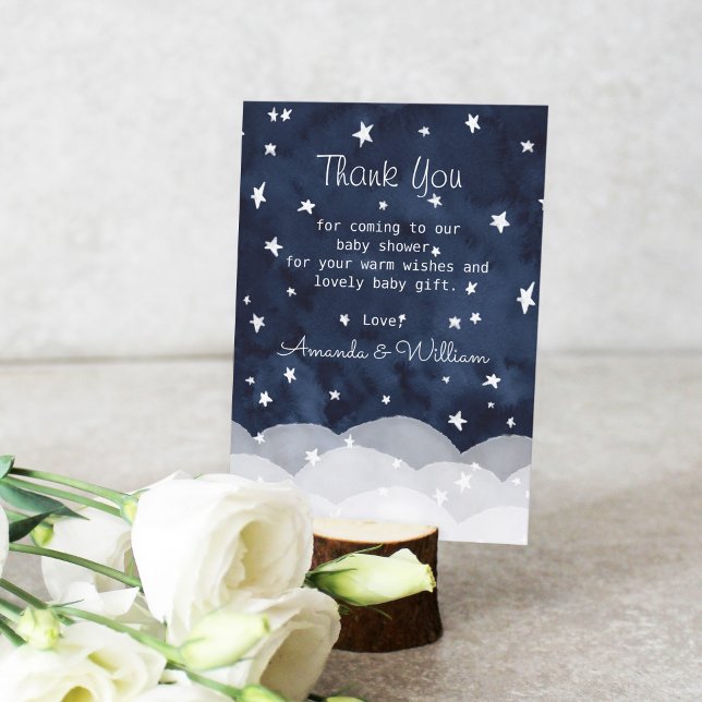 Twinkle Little Star Whimsical Baby Show Thank You  Card (Creator Uploaded)