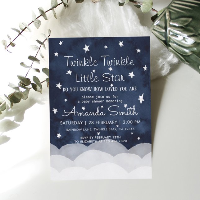 Twinkle Little Star Whimsical Baby Shower   Invitation (Creator Uploaded)