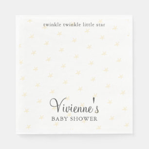 Twinkle Little Star White and Gray Baby Shower Napkin