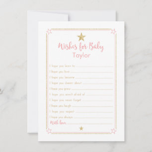 Twinkle Little Star Wishes for Baby Card Pink Gold