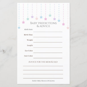 Twinkle Little Stars Baby Shower Guessing Game