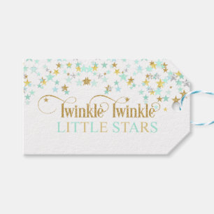 Twinkle Little Stars Baby Shower Mint Green Gift Tags