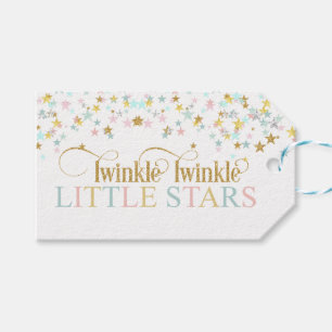 Twinkle Little Stars Twins Baby Shower Any Colour Gift Tags