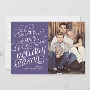 Twinkle Majestic Script Holiday Photo Card