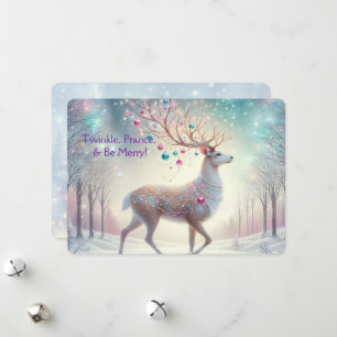 Twinkle, Prance & Be Merry Reindeer Holiday Card