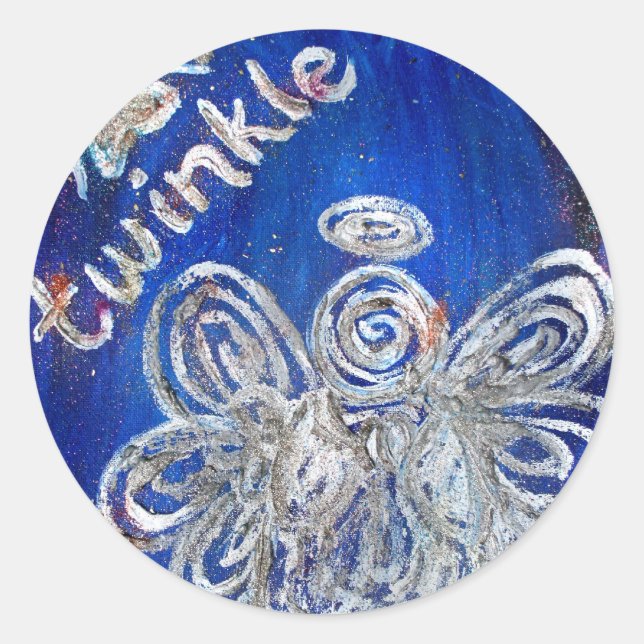 Twinkle Silver Guardian Angel Art Custom Stickers (Front)