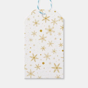 Twinkle Snowflake 3 -Gold & White- Gift Tags