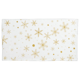 Twinkle Snowflake 3 -Gold & White- Pillowcase