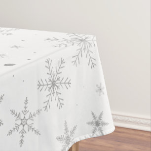 Twinkle Snowflake -Silver Grey & White- Tablecloth
