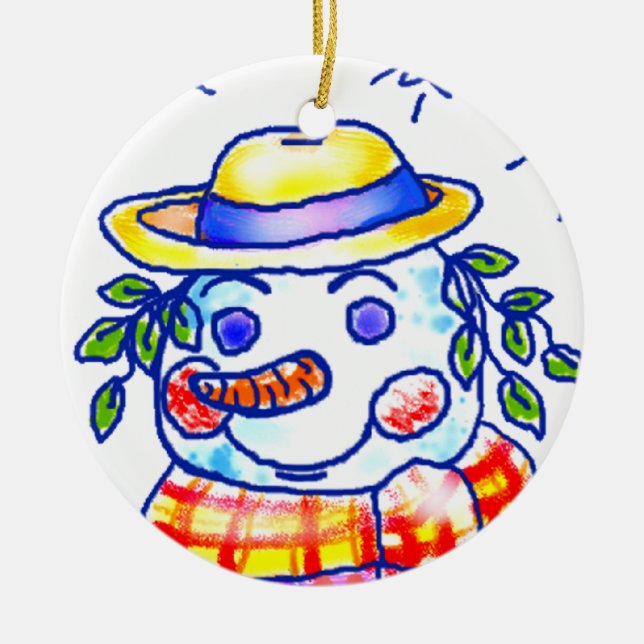 Twinkle Snowman  Ceramic Tree Decoration (Front)