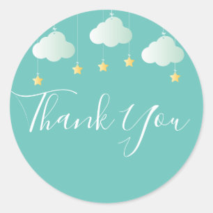 Twinkle sprinkle little star baby shower thank you classic round sticker