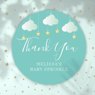 Twinkle Sprinkle Little Star Baby Shower Thank You Classic Round Sticker