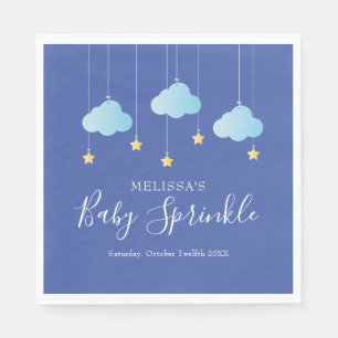 Twinkle Sprinkle Little Star Baby Sprinkle Blue Napkin