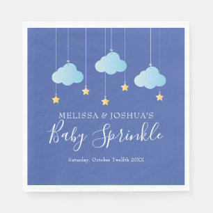 Twinkle Sprinkle Little Star Blue Baby Sprinkle Napkin