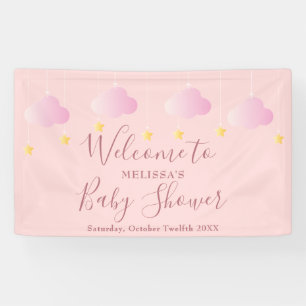 Twinkle Sprinkle Pink Baby Girl Shower Welcome Banner