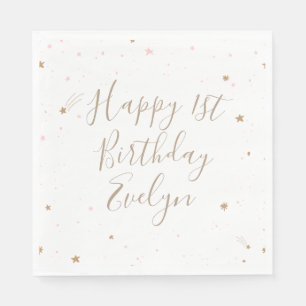 Twinkle Star 1st Birthday Napkin