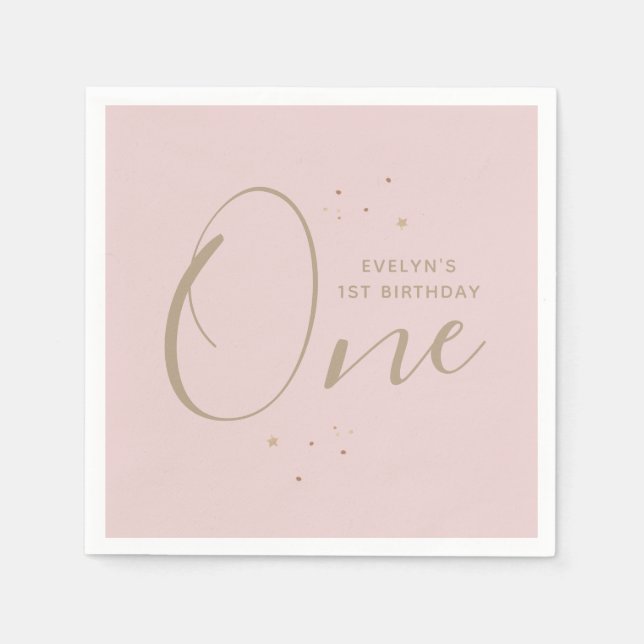 Twinkle Star 1st Birthday Napkin (Front)